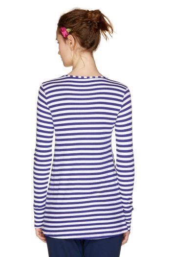 Women long t-shirt in stretch ribbed knit