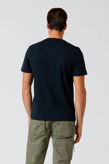 T-shirt basica in cotone manica corta uomo Blu