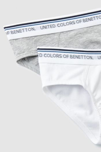 Boy's two briefs with jacquard elastic
