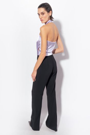 Women's wide-leg stretch trousers