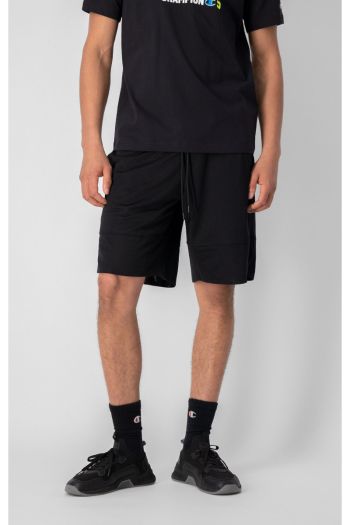 Men's shorts in mesh fabric with fluo logo