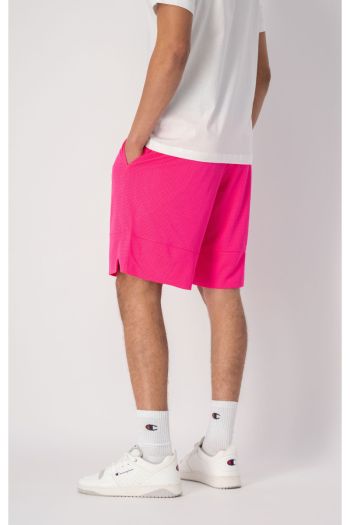 Men's shorts in mesh fabric with fluo logo