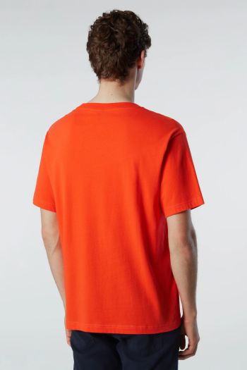T-shirt con stampa lettering uomo Arancione