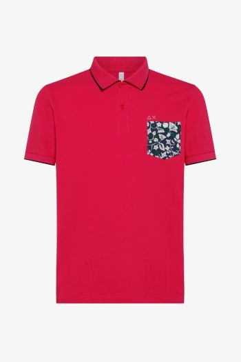 Men's polo shirt with printed pocket