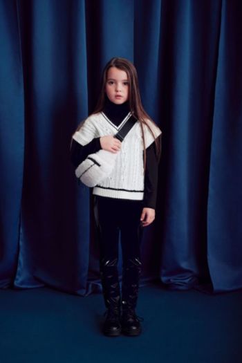 Slim-fit monochrome shiny effect trousers for Girls