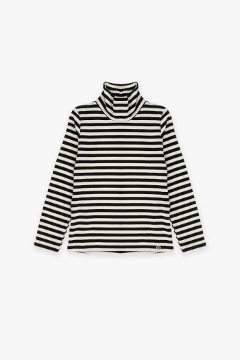 Striped turtleneck sweater for girls