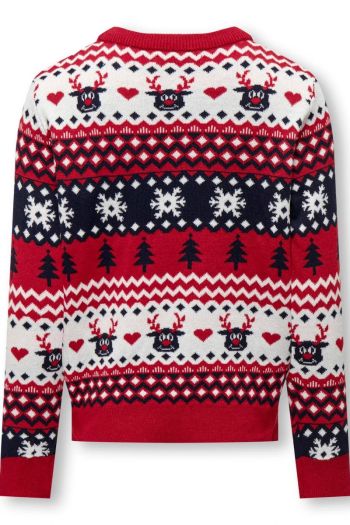 Round neck sweater with Christmas print for girls