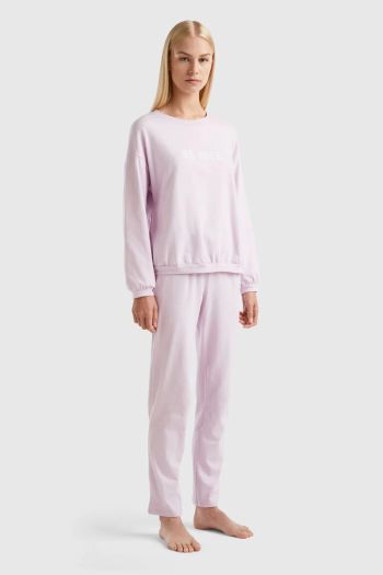 Long warm jersey pajamas for women