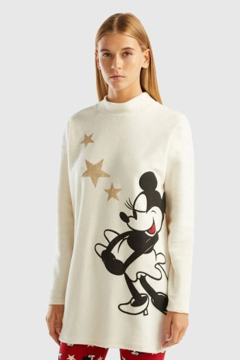 Long Minnie fleece sweater for women