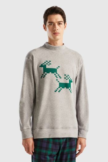 Men's reindeer fleece sweater