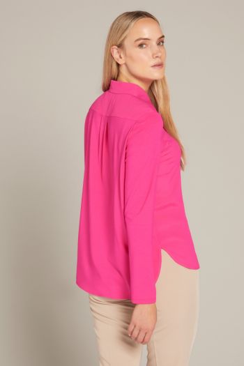Women's recycled viscose shirt with jabot