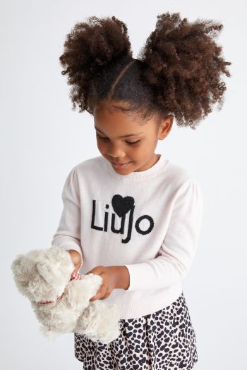 Eco-sustainable sweater with logo for girl