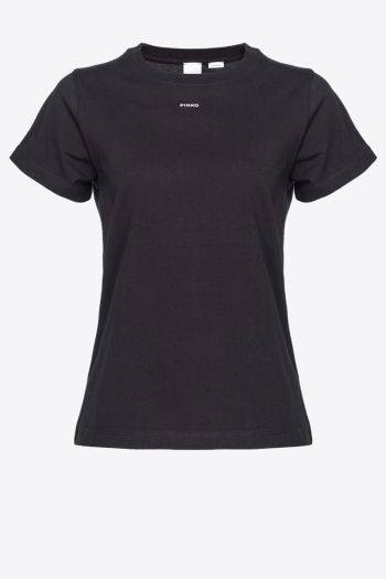 T-shirt con mini logo donna Nero