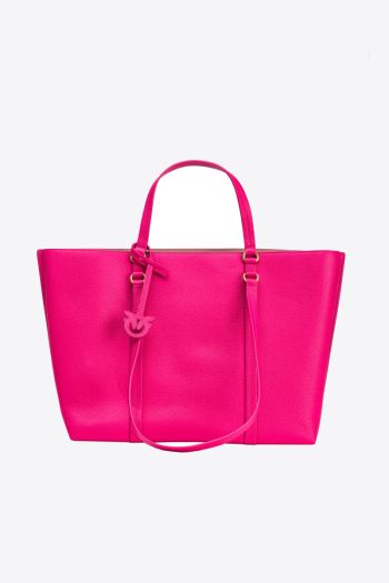 Large tumbled leather shopper bag for women