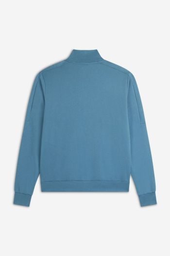 Men's cotton sweatshirt with high collar and zip