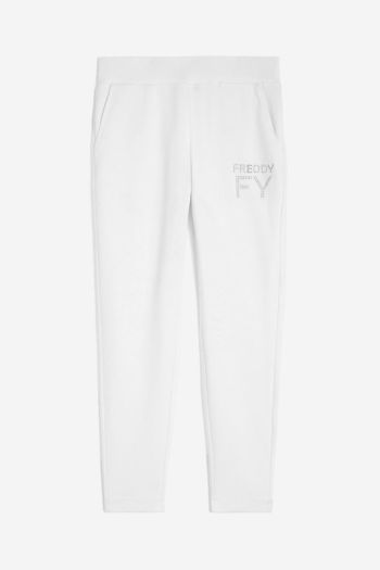 Women's 7/8 modal French terry trousers with turn-up hem