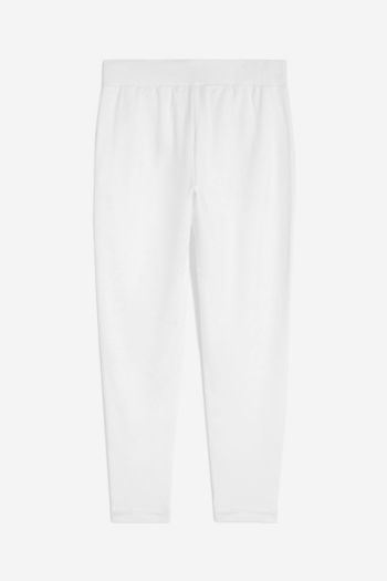 Pantaloni in french terry modal 7/8 con risvolto sul fondo donna Bianco