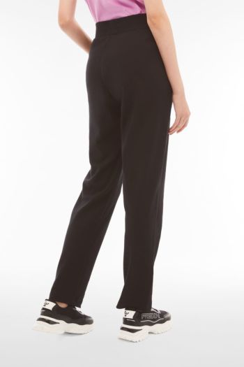 Women's interlock cotton sports trousers with straight bottom and pockets	
