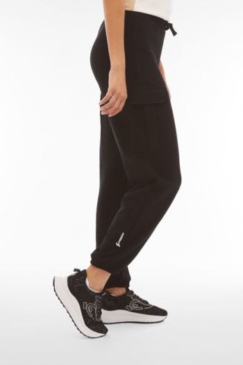 Women's French terry trousers with large cargo-style pocketsV
