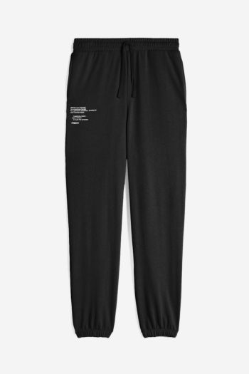 Women's French terry trousers with print on the side
