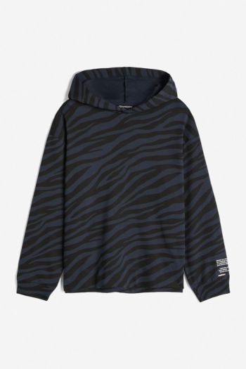 Women's zebra print sweatshirt with hood 