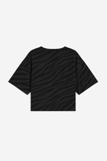 Women's T-shirt in matching zebra print jersey
