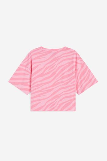 T-shirt corta in jersey stampa zebrata in tono dona Rosa