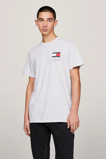 T-shirt slim fit con logo uomo Grigio