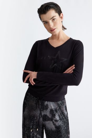 T-shirt with star and logo for women
