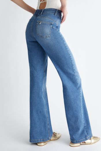 Jeans flare bottom up donna Denim