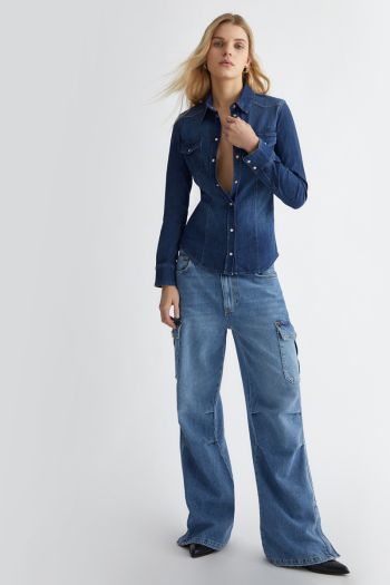 Camicia di jeans donna Blu