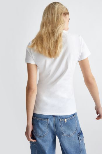 T-shirt with print and applications for women