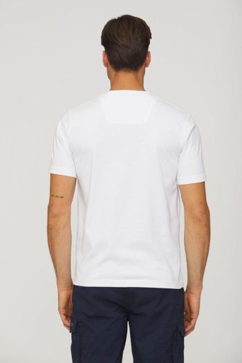 T-shirt Frecce Tricolori ricamata uomo Bianco