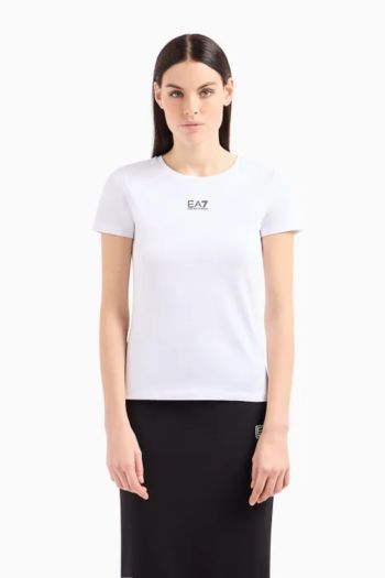 T-shirt girocollo logo donna Bianco