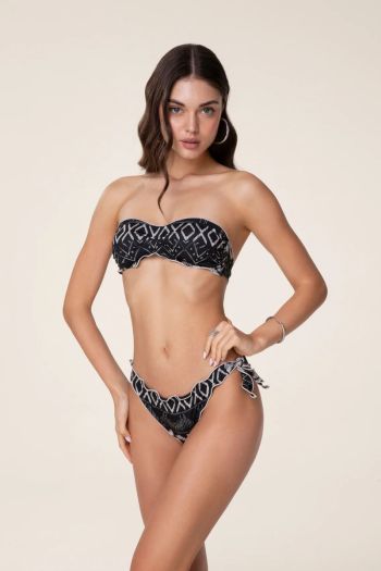 Women's bandeau bikini and adjustable knot briefs