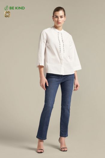 Women's kick flare jeans in sustainable cotton