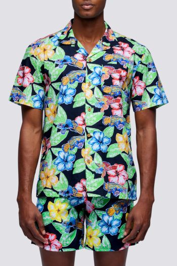 Men's hibiscus print shirt