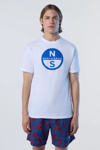 T-shirt con maxi logo uomo Bianco