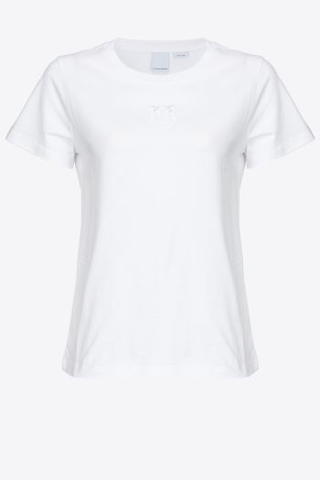 T-shirt maniche corte logo ricamato donna Bianco