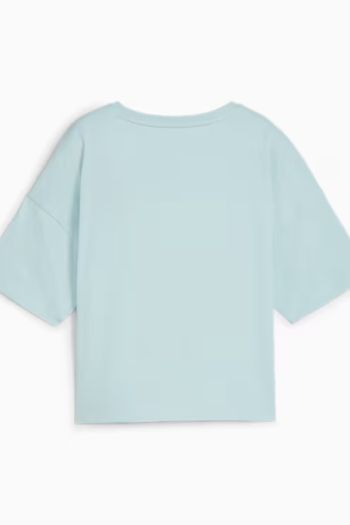 T-shirt corta con logo Essentials donna Azzurro