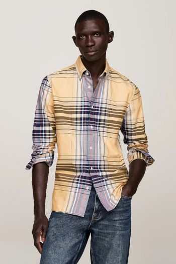 Camicia Oxford regular fit uomo Giallo