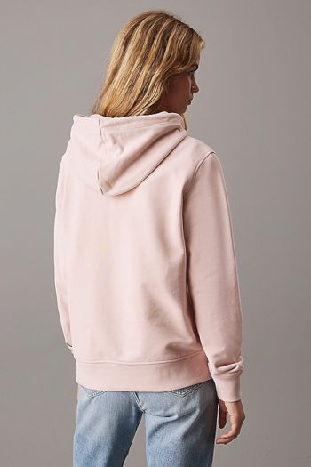 Felpa con cappuccio in spugna di cotone e logo donna Rosa