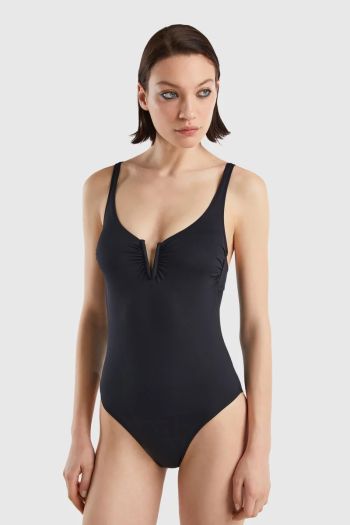 Women's one-piece swimsuit with V detail